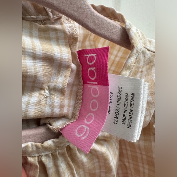 Good Lad 12M Brown & White Plaid Short Sleeve Blouse - Picture 3 of 4